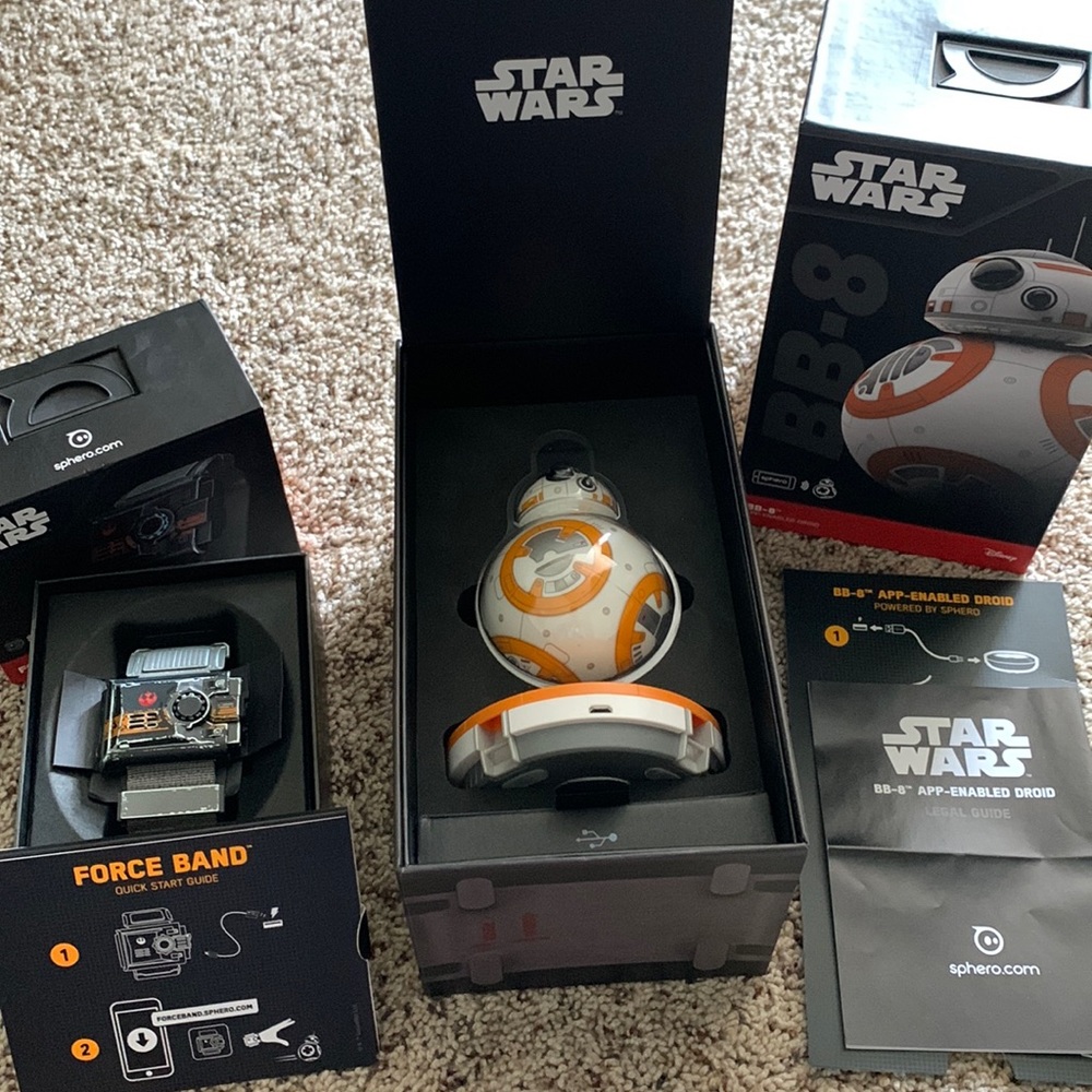 Like new-Disney Star Wars BB 8 droid and Star Wars Force Band (sold together)